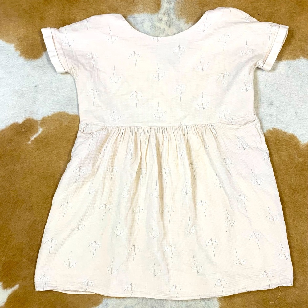 90s dress flower pockets floral boho T-shirt white cream vintage retro babydoll